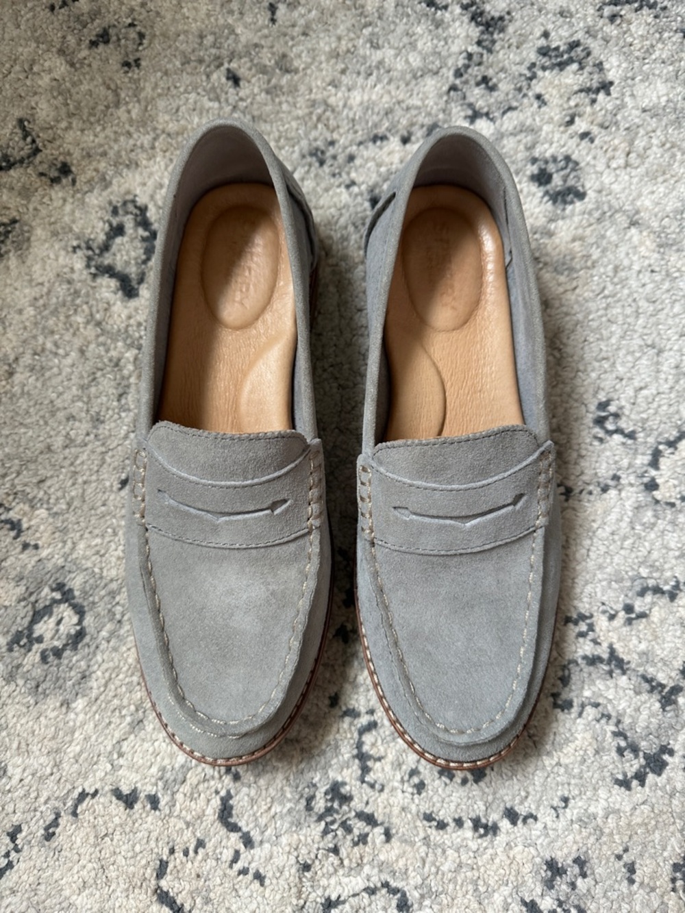 Sperry Women’s Light Blue/Gray Suede Penny Loafers - Picture 2 of 4
